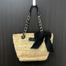 ケイトスペード 黒×ベージュ　リボンデザイン　かごバッグ/チェーントートバッグ 買取実績です。