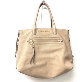 ミュウミュウのピンクベージュ　ソフトカーフ　2wayトートバッグの買取実績です。