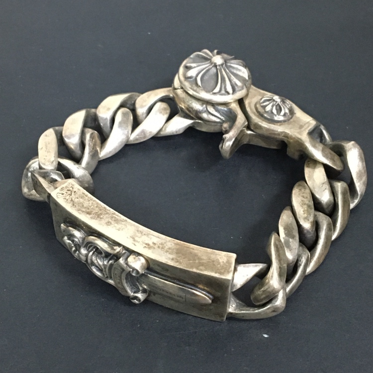 ダガー ファンシー リンクブレスレット シルバーsilver925刻印入り CHROME HEARTS クロムハーツ ダガー IDブレスレット ファンシー