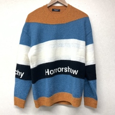 アンダーカバー 19AW UCX4906 ウール×モヘア 編地替配色 クルーネックニット 買取実績です。
