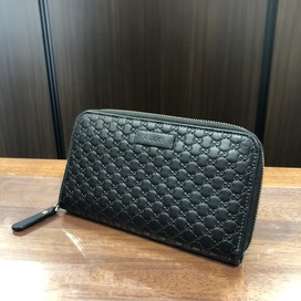 グッチの449391　シマ　ラウンドファスナー　長財布/ウォレット　※アウトレットの買取実績です。