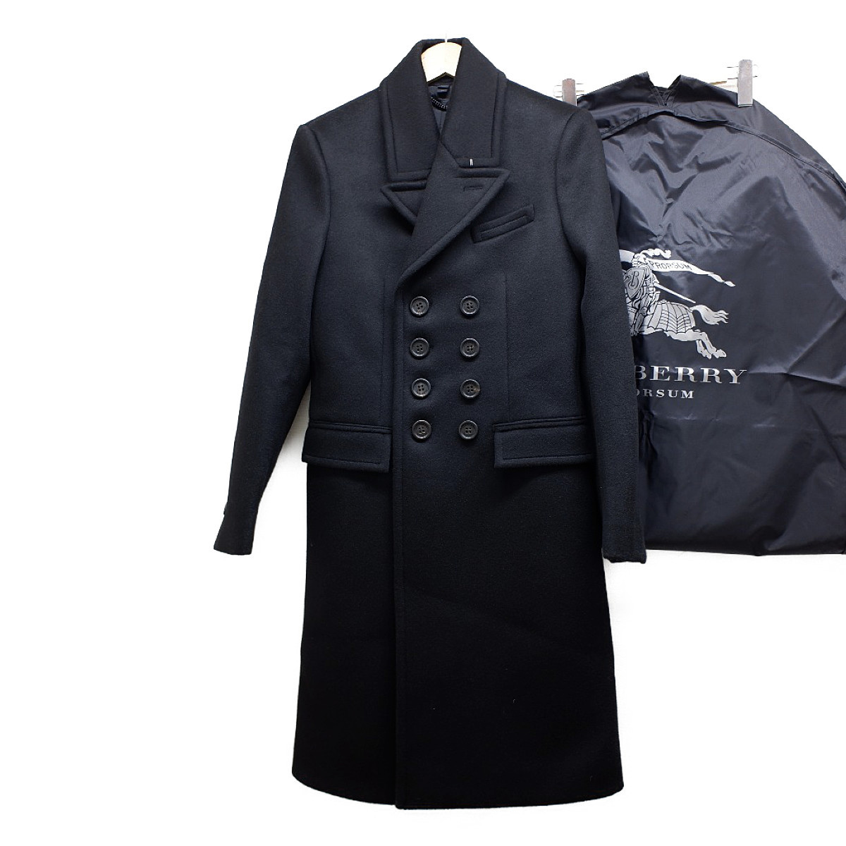 バーバリープローサムBurberry Prorsum ウールチェスターコート バーバリープローサムのカシミヤ混ウール ダブル釦 ロング チェスター
