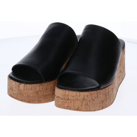 ジェイ&エムデヴィッドソンのJUDITH ブラック レザー コルク プラットフォームサンダルの買取実績です。