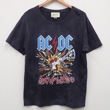 グッチ ブラック 493117 X3H43 AC/DCプリント ヴィンテージ加工 Tシャツ 買取実績です。
