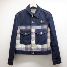 ヴィヴィアンウエストウッド ×ハリスツイード 国内正規 20AW 209243 チェック ツイード切替 デニムジャケット 買取実績です。