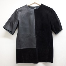 セリーヌ ヌバック/レザー 切替 バックジップ プルオーバー トップス 買取実績です。
