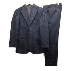 リングヂャケットのMEISTER/マイスター RT028F59B チャコールグレー ウール×ストライプ 段返り3Bシングルスーツの買取実績です。