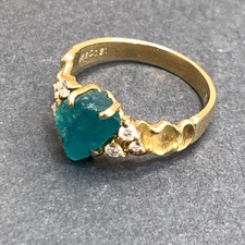 松沢安行 K18  0.21ct ダイヤ 2.23ct エメラルド リング 買取実績です。