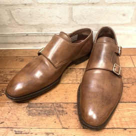 クロケット&ジョーンズのブラウン レザー ダブルモンクシューズの買取実績です。
