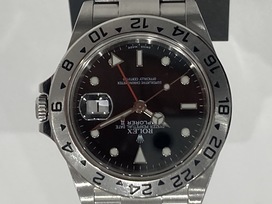 ロレックスの16570 F番 エクスプローラー2 黒文字盤 SSの買取実績です。