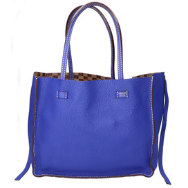 モローパリのブラウン×ブルー　ヴァンセンヌ ライニング M　MOREAUプリント　リバーシブル　トートバッグの買取実績です。