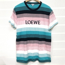 ロエベ 1719847 ピンク系 ボーダーデザイン ロゴTシャツワンピース 買取実績です。