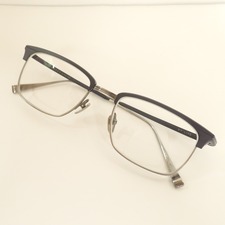 増永眼鏡 NY LIFE 度入りレンズ スクエアシェイプ コンビメガネフレーム眼鏡 買取実績です。