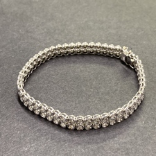 ダイヤモンド K18ホワイトゴールド ダイヤモンド4.912ct 2連テニスブレスレット 買取実績です。