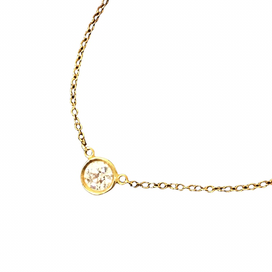 ティファニーのK18YG シングルダイヤモンド バイザヤード ペンダントの買取実績です。