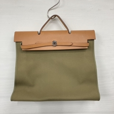 エルメス レザー×キャンバス 2wayハンドバッグ エールバックジップMM 買取実績です。