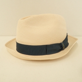 ボルサリーノのオフホワイト/グレイッシュネイビー 141055 中折れ パナマハット 帽子 60の買取実績です。
