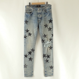 アミリの2022SS BANDANASTAR クラッシュ加工 ボタンフライ デニムパンツの買取実績です。