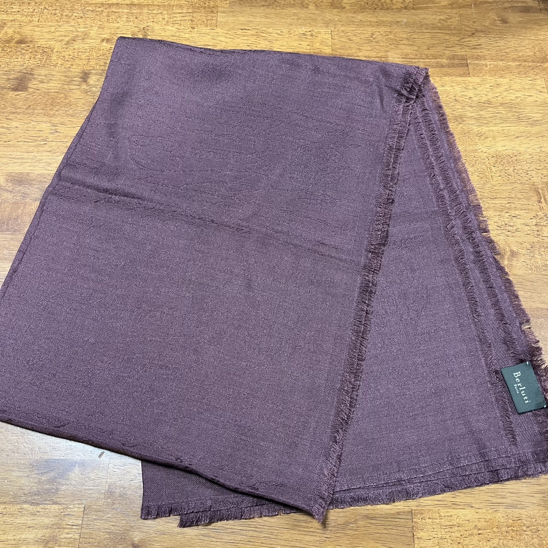 Berluti/ベルルッティ カリグラフィー バイカラーカシミア混 大判ストール Berluti/ベルルッティ カリグラフィー バイカラー カシミア混大判