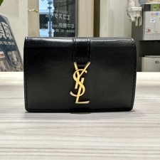 サンローラン ブラック グレインレザー YSLライン オリガミ タイニーウォレット 買取実績です。