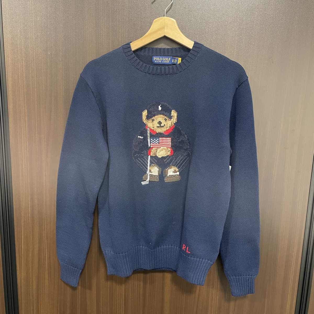 心斎橋店で、ポロゴルフラルフローレンのポロベアデザインのニット 