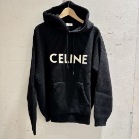 セリーヌのブラック エンブロイダリー ウール リブ編みニットフーディの買取実績です。