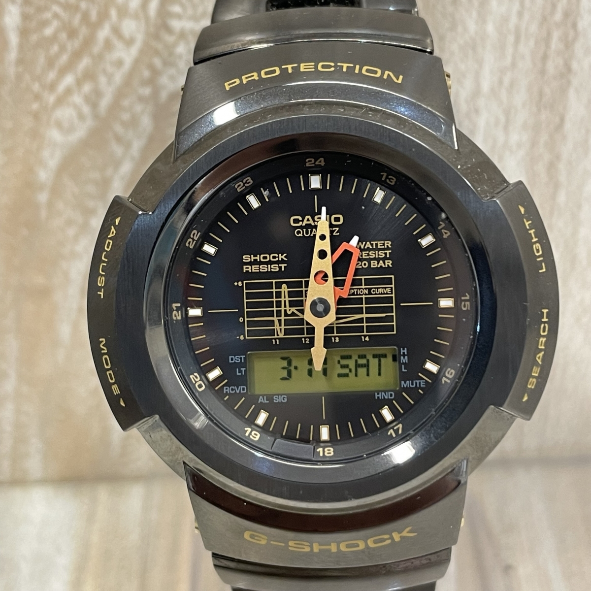 ジーショックを銀座で買取。×ポーターのフルメタルアナデジクオーツ 