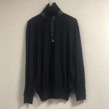 ジリー ブラック レザートリム カシミヤ混 レザー薄手長袖ニット 買取実績です。