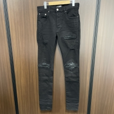 アミリ ブラック ディストレスレザー パネルスキニーパンツ MX1 買取実績です。