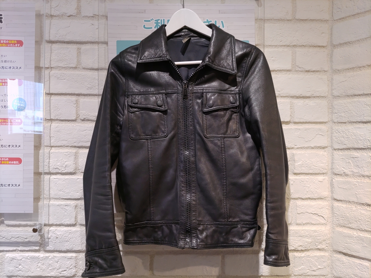 ノーブランド　クロスポケット レザーブルゾン dior homme ノーブランド クロスポケット レザーブルゾン dior homme ノーブランド