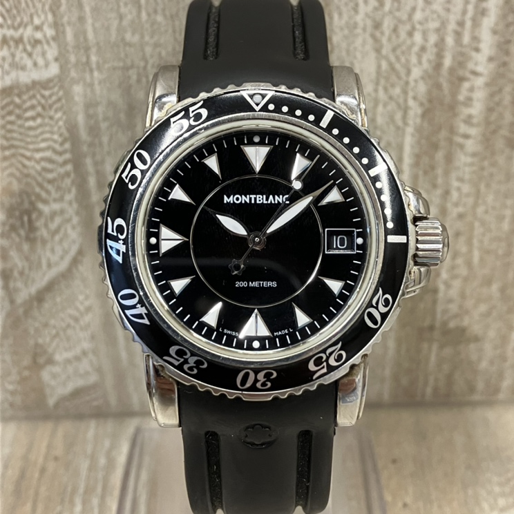 MONTBLANC モンブラン　7037　マイスターシュテュックデイト　クオーツ 銀座でモンブランを買取。7037クォーツラバーベルト腕時計の 278マイ