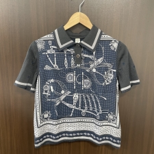 エルメス ブルー カシミヤシルク素材 ツイルレーヌ ポロシャツ 買取実績です。