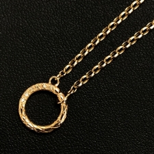 アガット K10 ダイヤモンド0.02ct サークルデザインチェーンネックレス 買取実績です。