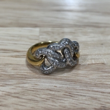 ダイヤモンド K18×Pt900 メレダイヤ0.41ct デザインリング 買取実績です。