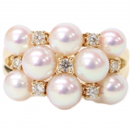 タサキのK18 8Pパール D0.12ct デザイン リングの買取実績です。