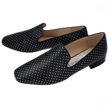 ジミーチュウ JAIDA FLAT ブラック スタッズ レザースリッポン 買取実績です。