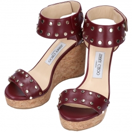 ジミーチュウのスタッズ ウェッジソール アンクルストラップ サンダルの買取実績です。