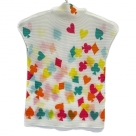 ミーイッセイミヤケのマルチカラー トランプ柄 ワッフルプリーツブラウス MI71FK703の買取実績です。