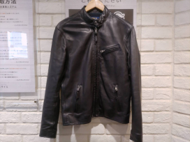 新宿でポロラルフローレンのカフェレーサーのラムレザーシングル