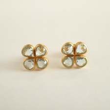 マリーエレーヌドゥタイヤック 22K アクアマリン 2.19ct クローバー スタッドピアス 買取実績です。