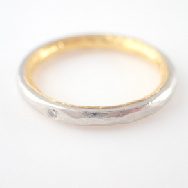 マルコムベッツのプラチナ×K22YG 4.9g 1Pダイヤ ハンマリング マリッジリングの買取実績です。