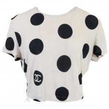 シャネル ホワイト/ブラック 97P P07794V05563 ドット クロップド Tシャツ 買取実績です。