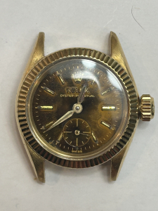 ロレックス Ref.6509 cal.1120 オイスターパーペクチュアル トロピカル文字盤 K18YG金無垢自動巻き腕時計 買取実績です。