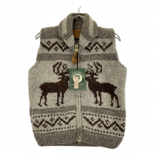 カナディアンセーター グレー ウール カウチン ノルディック ベスト 買取実績です。