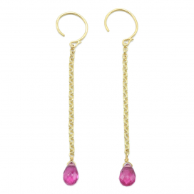 マリーエレーヌドゥタイヤックの22KYG ピンクトルマリン チェーンピアス 1.75ctの買取実績です。