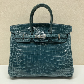 エルメスのブルーブライトン シルバー金具 ニロティカス バーキン25　の買取実績です。