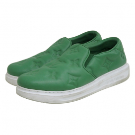 ルイヴィトンの2022年製 グリーン ビバリーヒルズ モノグラムエンボス スリッポン ローファーの買取実績です。