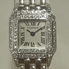 カルティエの750WG WF3210F3 ミニパンテール ダイヤベゼル クオーツ時計の買取実績です。