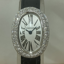 カルティエ 750WG ダイヤベゼル クオーツ ミニベニュワール WB511031 買取実績です。