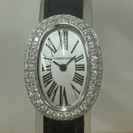カルティエの750WG ダイヤベゼル クオーツ ミニベニュワール WB511031の買取実績です。